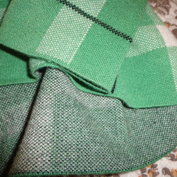 NWOT JNY Jones New York Mock Neck Sweater M Green Plaid Raglan Long Sleeve Thick - Picture 8 of 14